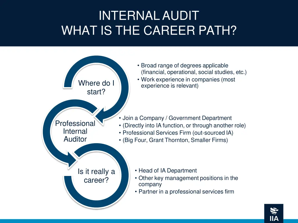internal audit what is the career path