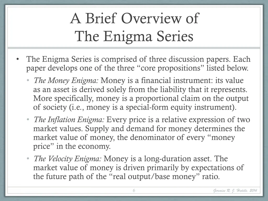 a brief overview of the enigma series