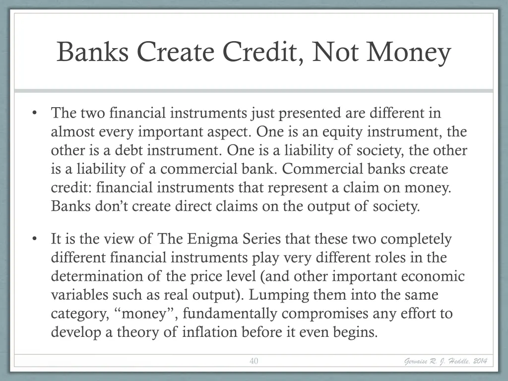 banks create credit not money