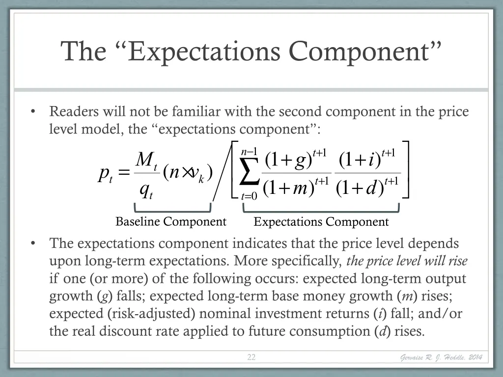 the expectations component