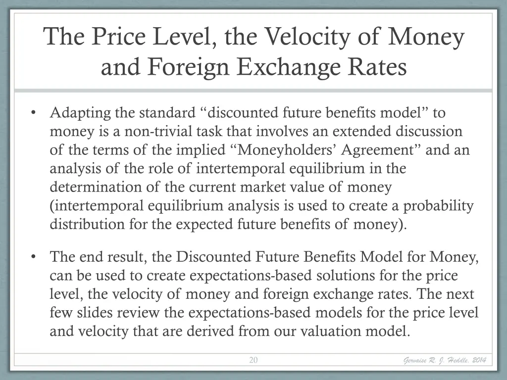 the price level the velocity of money and foreign