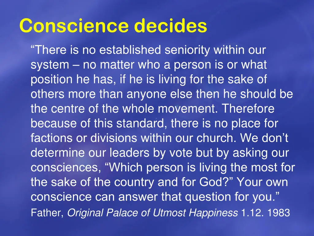 conscience decides
