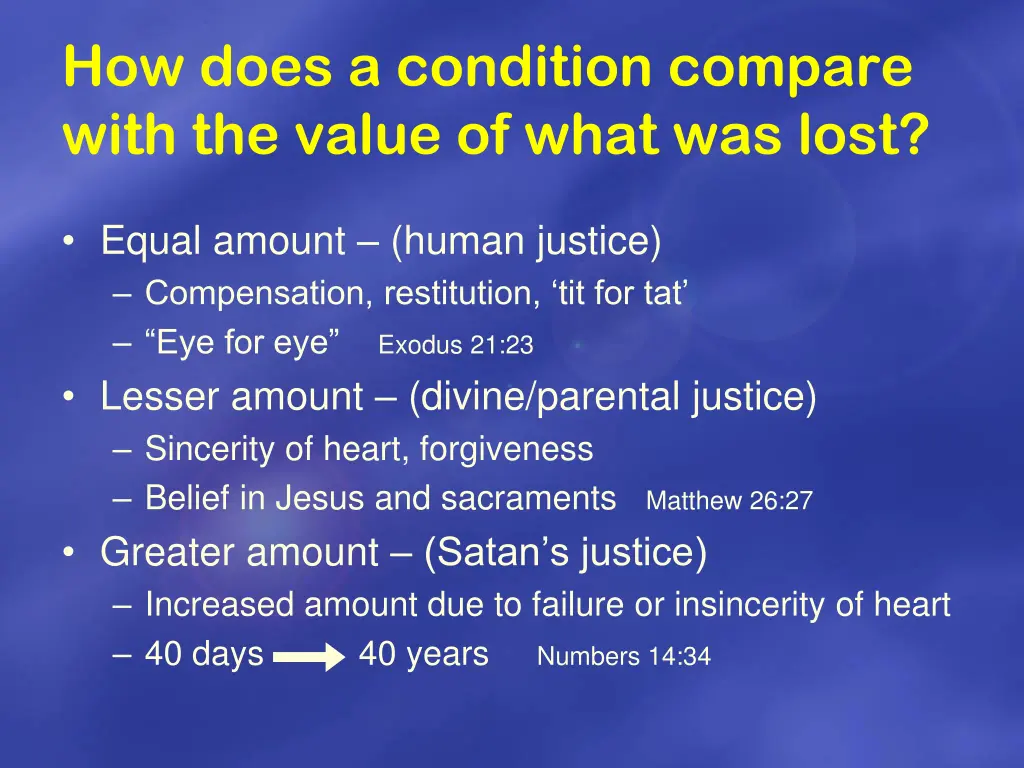 how does a condition compare with the value