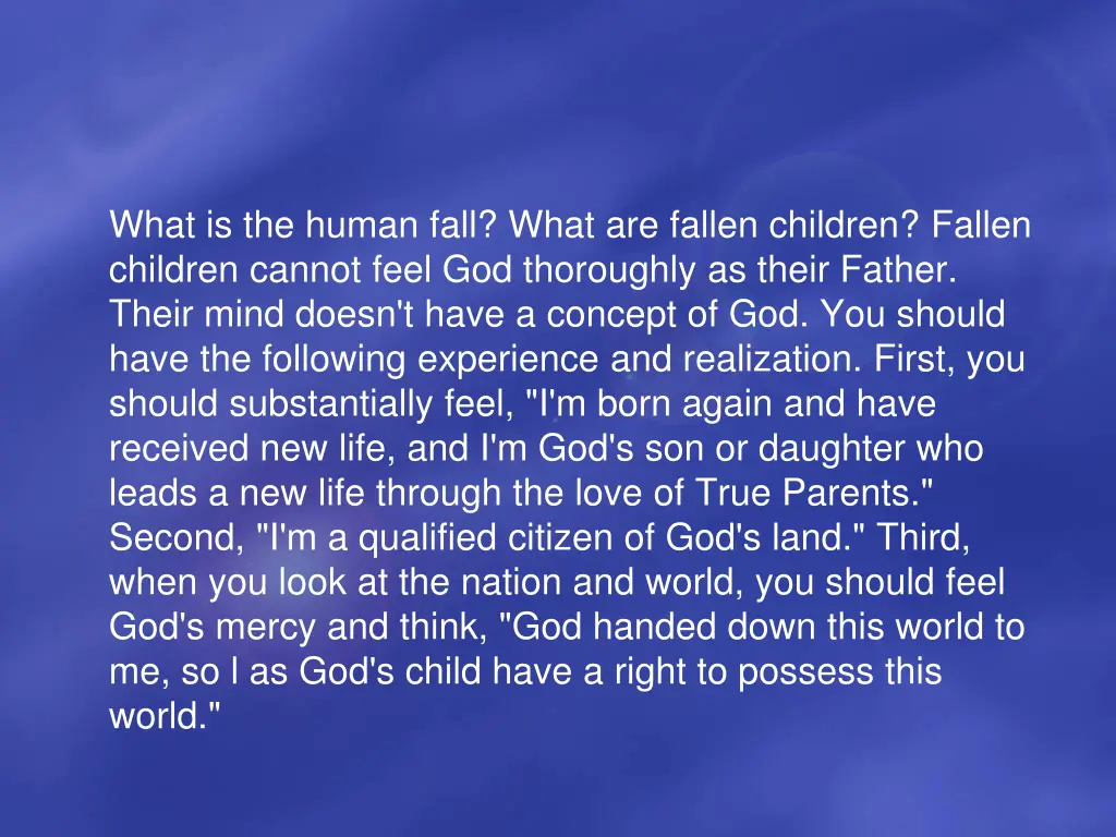 what is the human fall what are fallen children