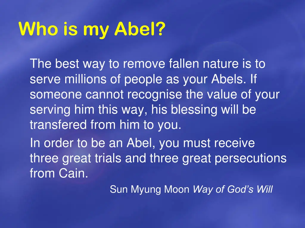 who is my abel