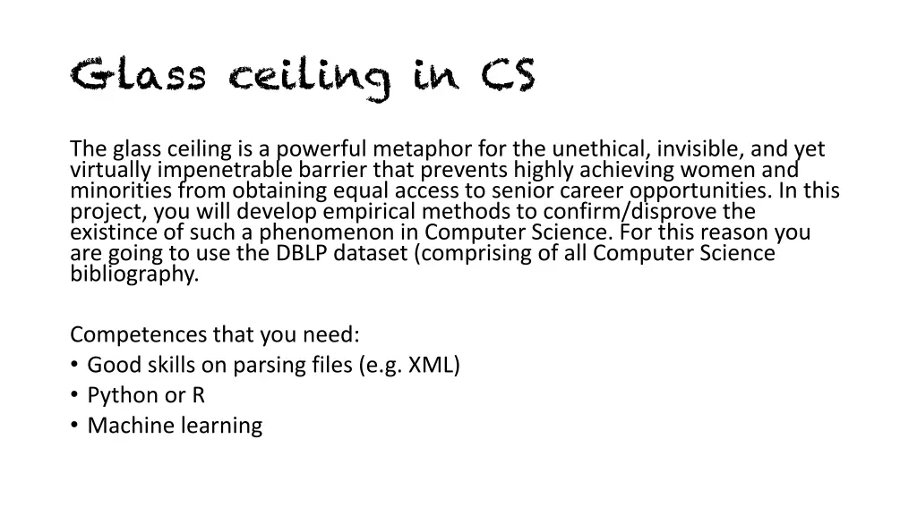 glass ceiling in cs