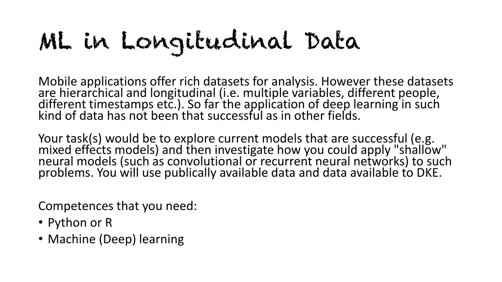 ml in longitudinal data