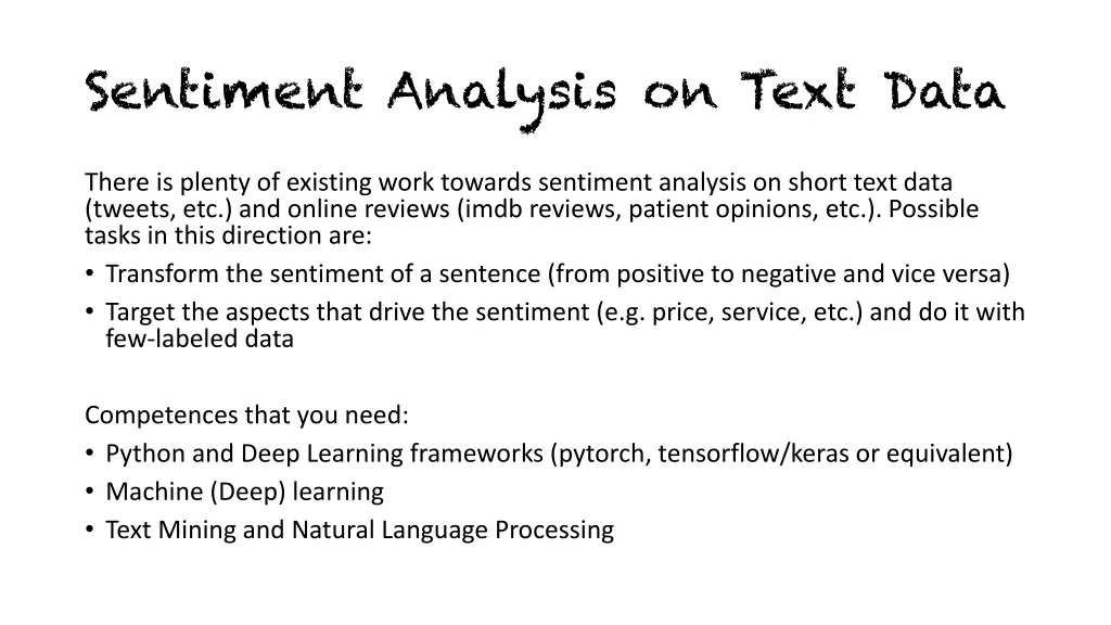 sentiment analysis on text data
