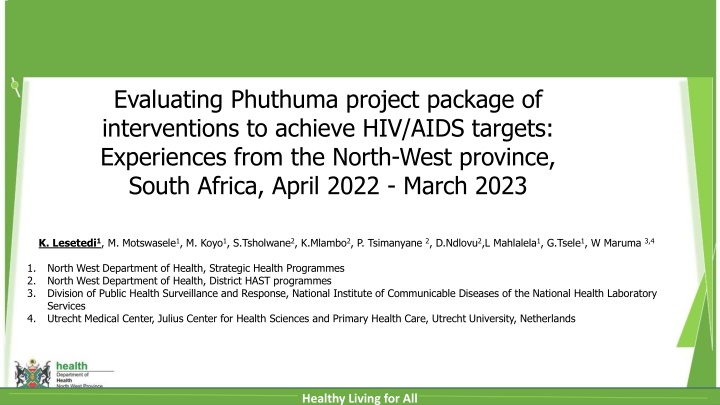 evaluating phuthuma project package
