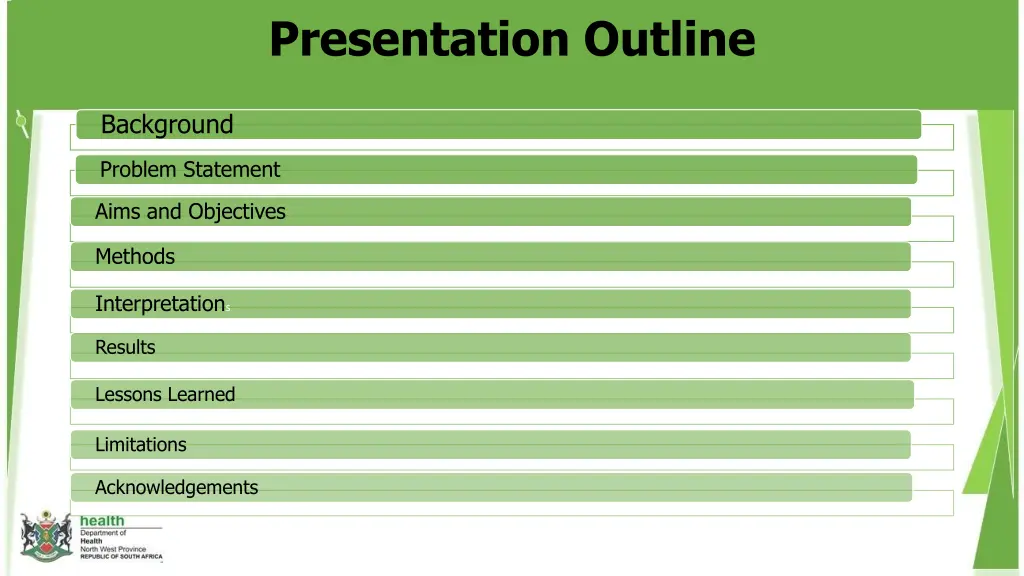 presentation outline