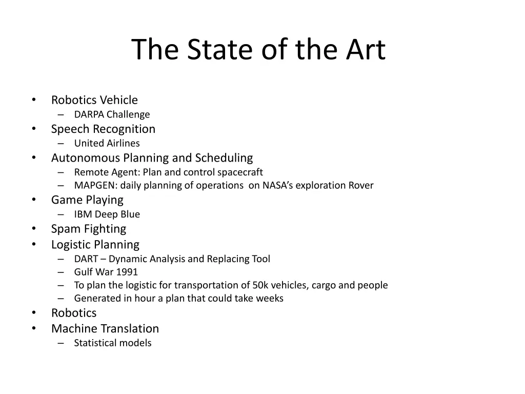 the state of the art