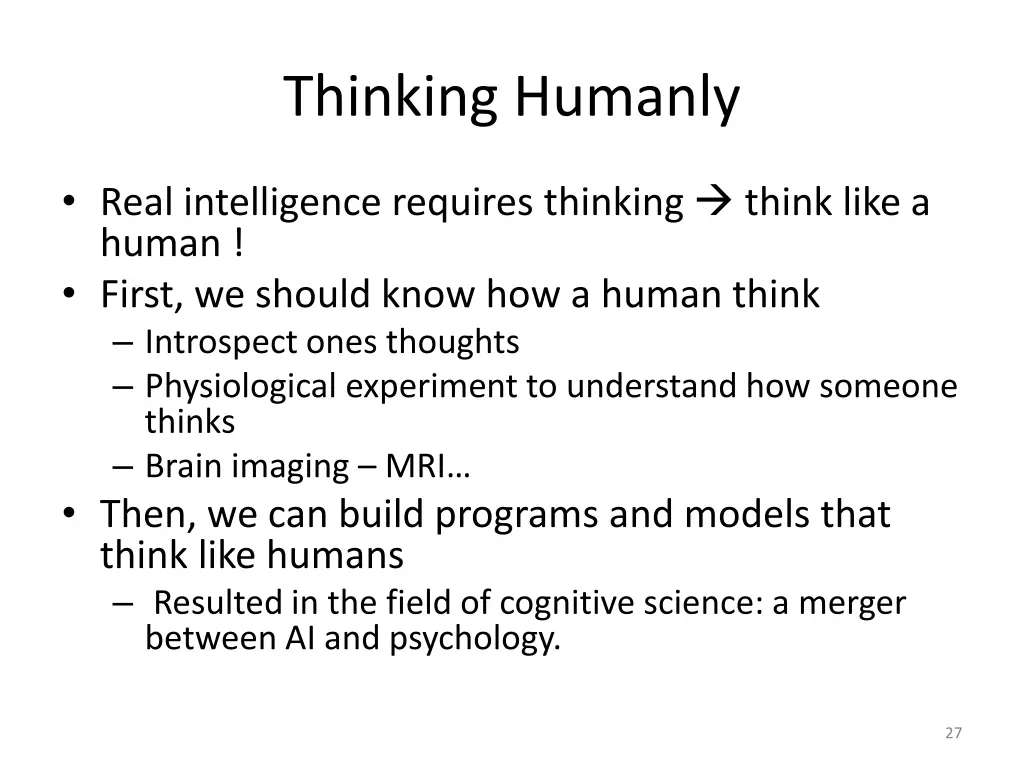 thinking humanly