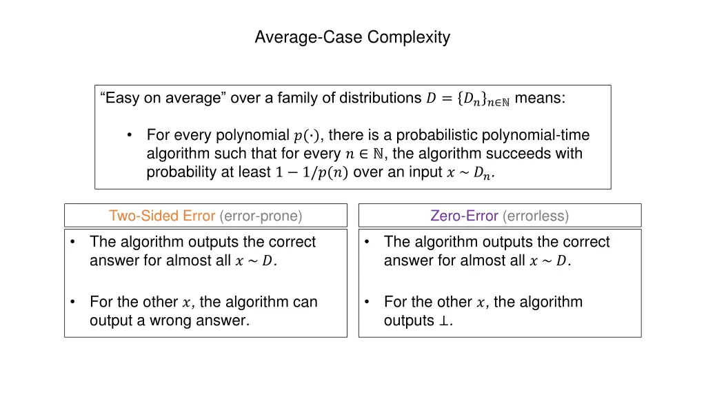 average case complexity 1