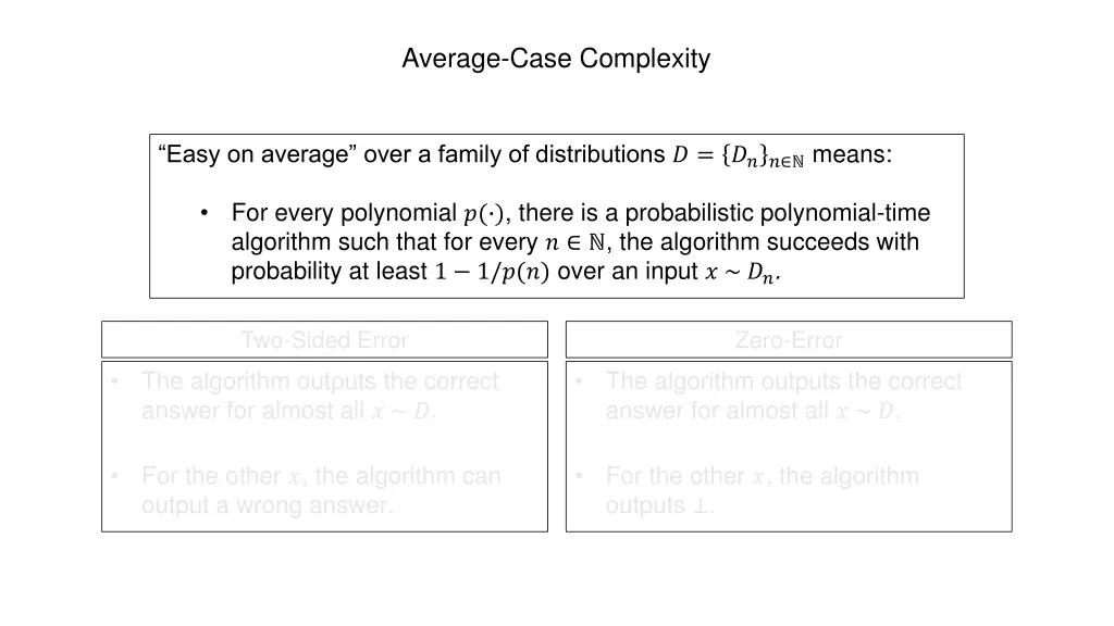 average case complexity