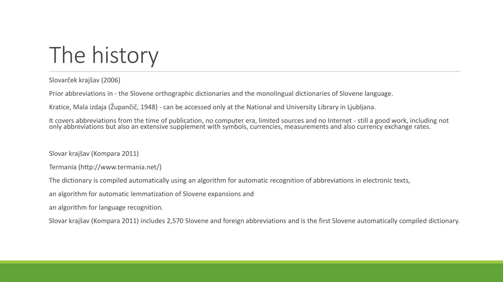 the history
