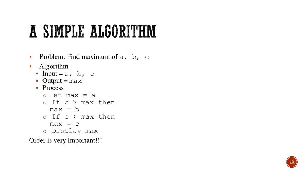 a simple algorithm