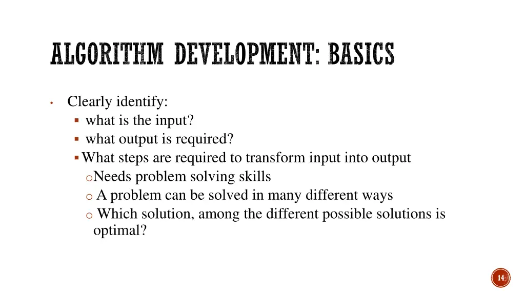 algorithm development basics