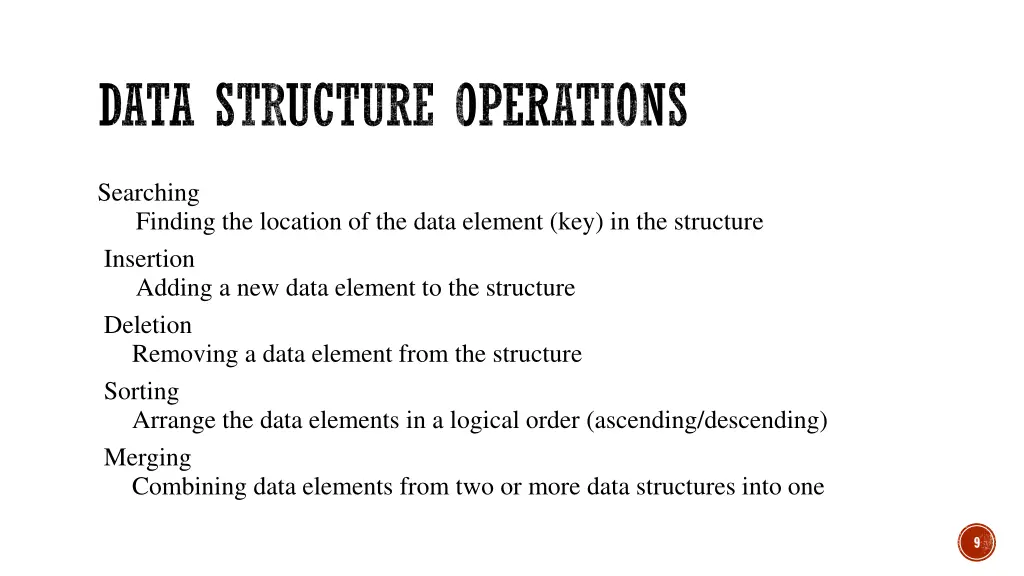 data structure operations