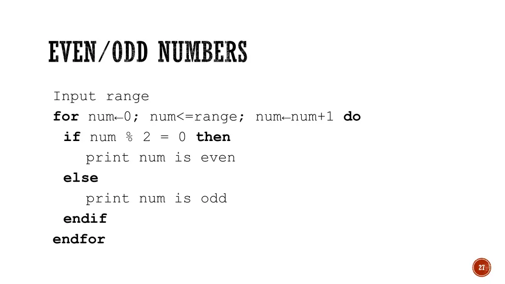 even odd numbers