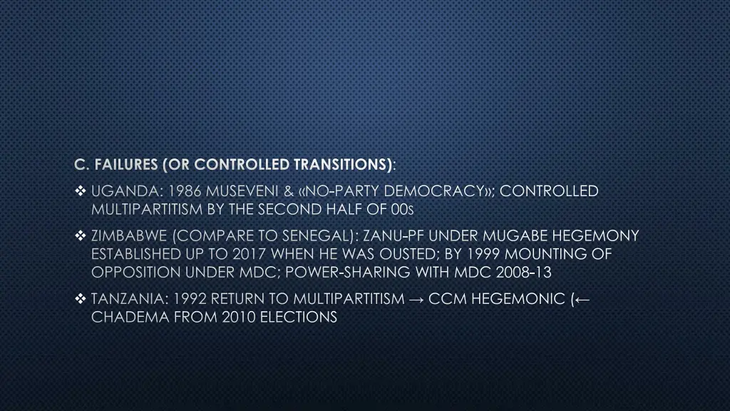 c failures or controlled transitions