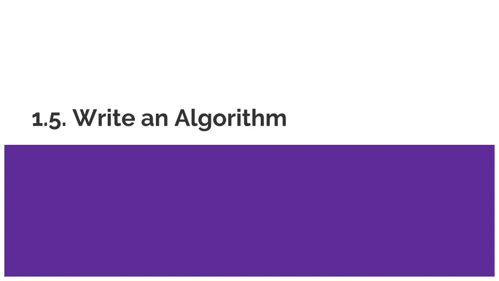 1 5 write an algorithm