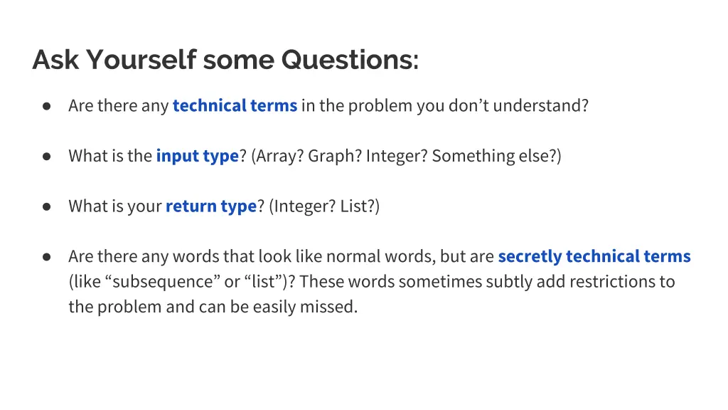 ask yourself some questions