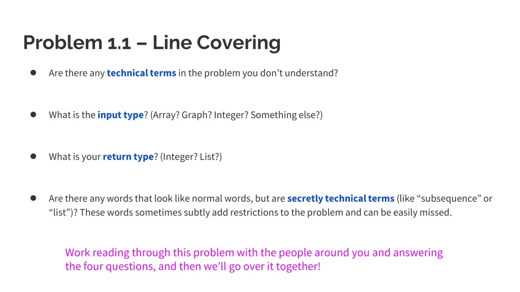 problem 1 1 line covering