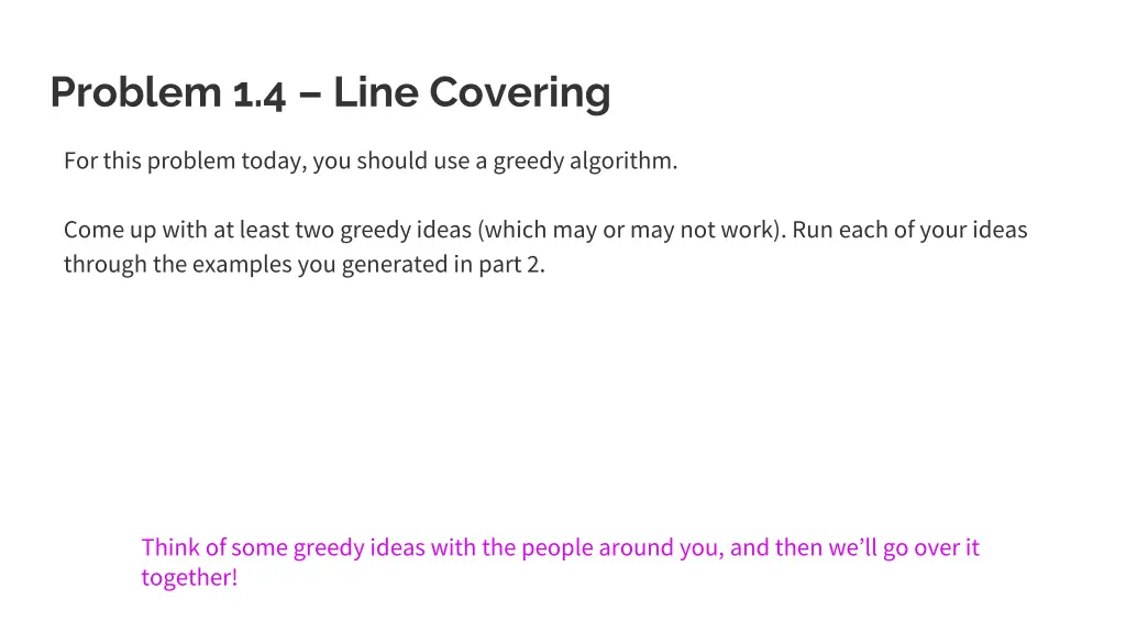 problem 1 4 line covering