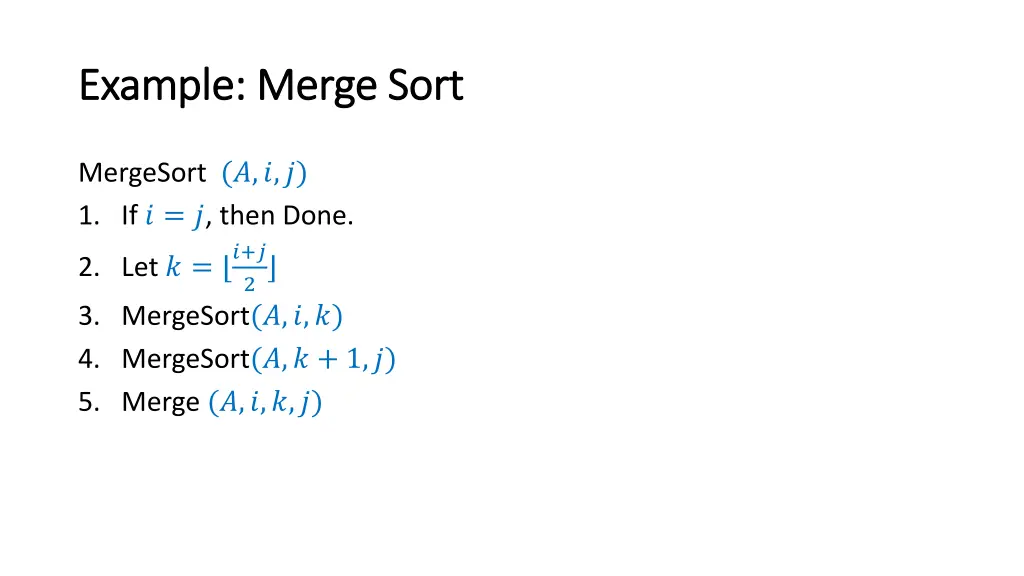example merge sort example merge sort