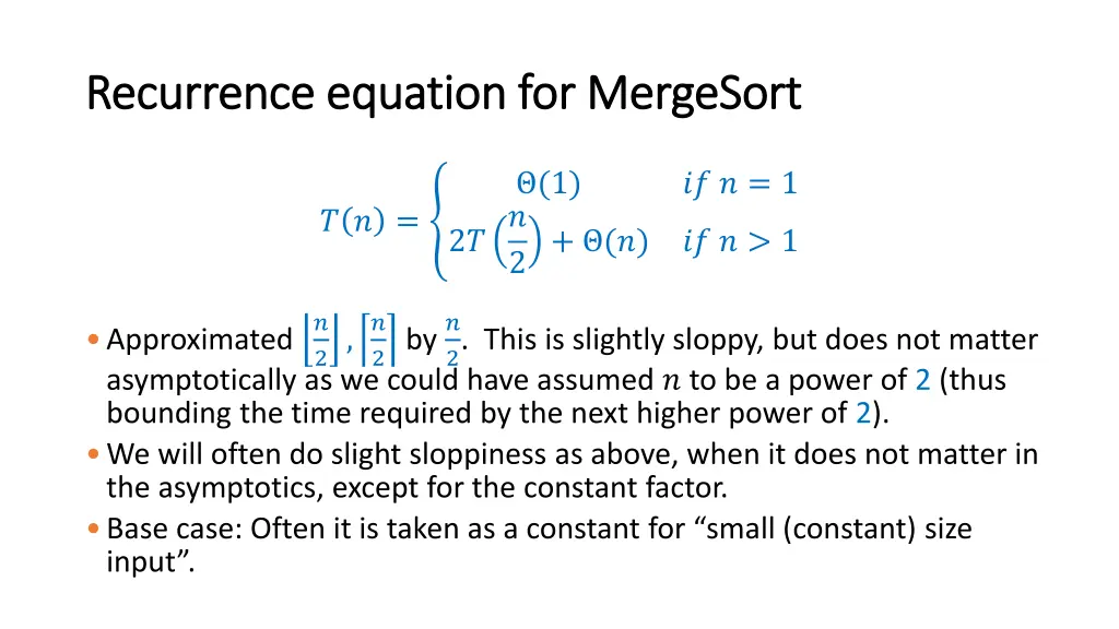 recurrence equation for recurrence equation