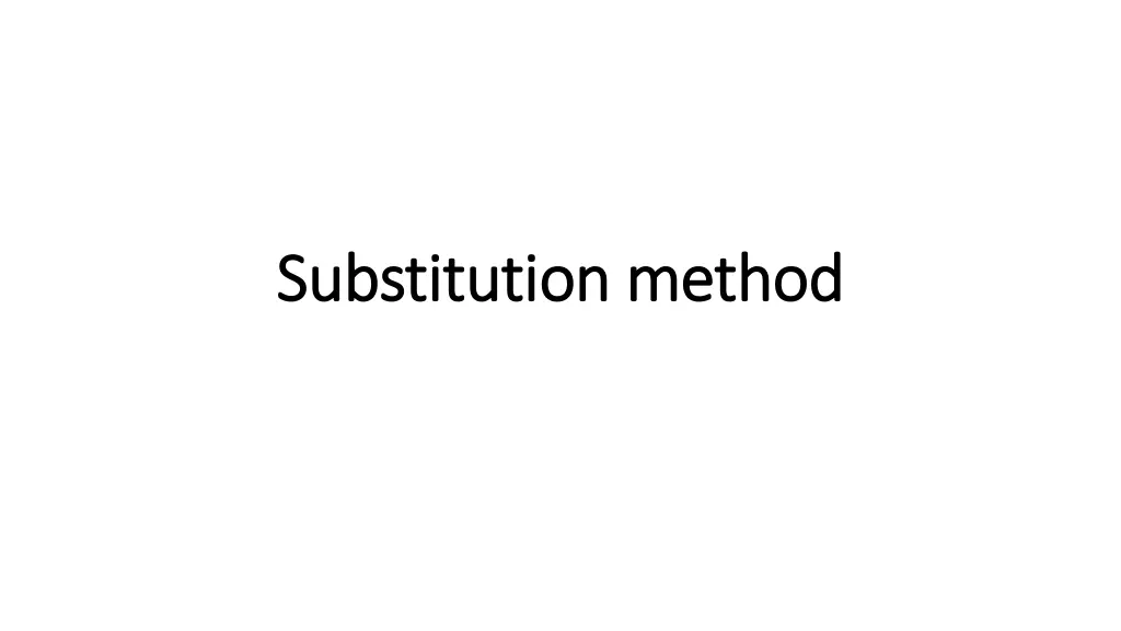 substitution method substitution method