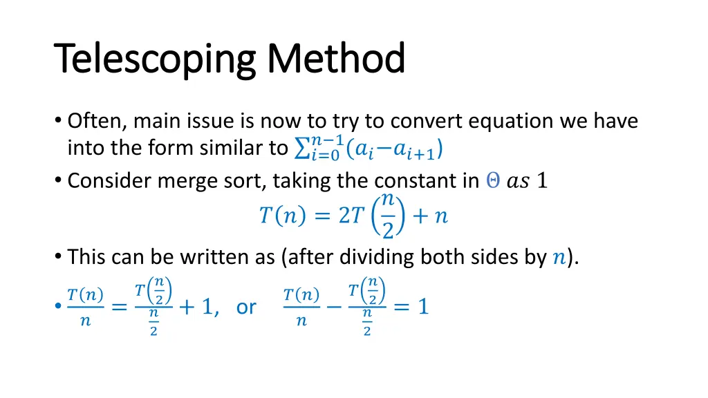 telescoping method telescoping method 2