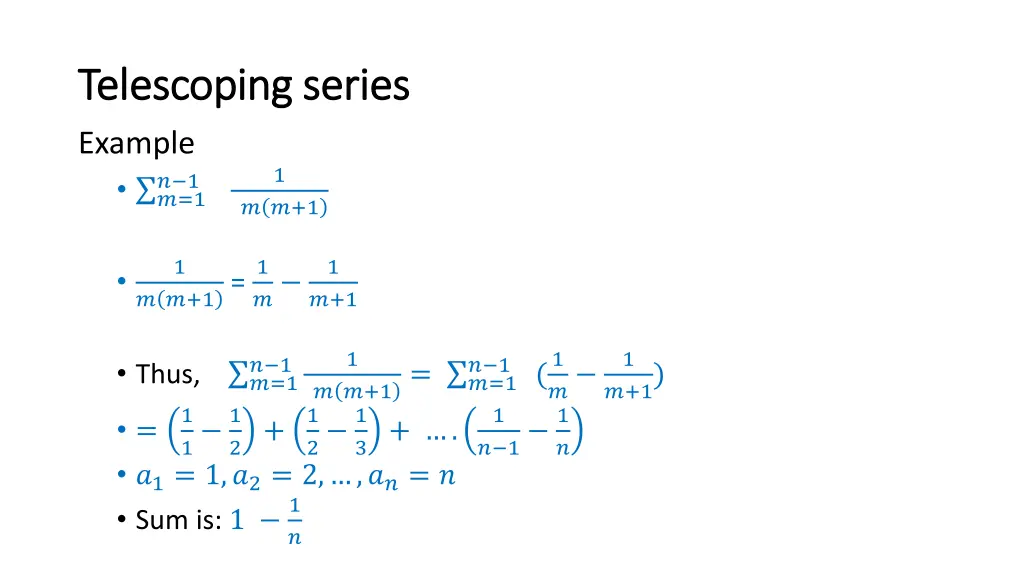 telescoping series telescoping series example 1 1