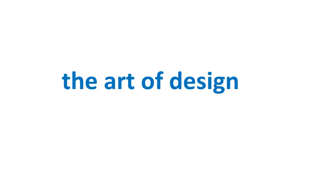 the art of design