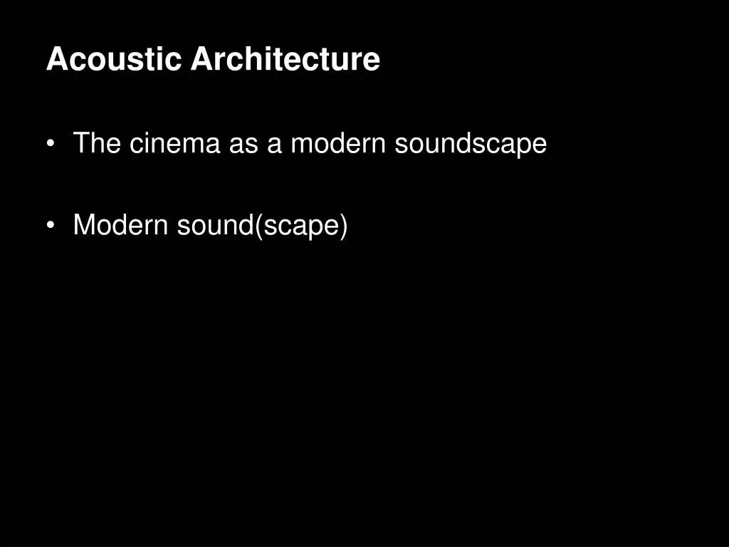 acoustic architecture