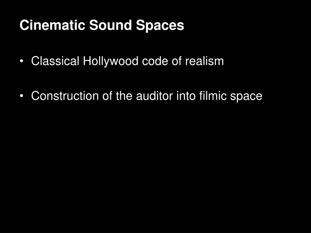cinematic sound spaces
