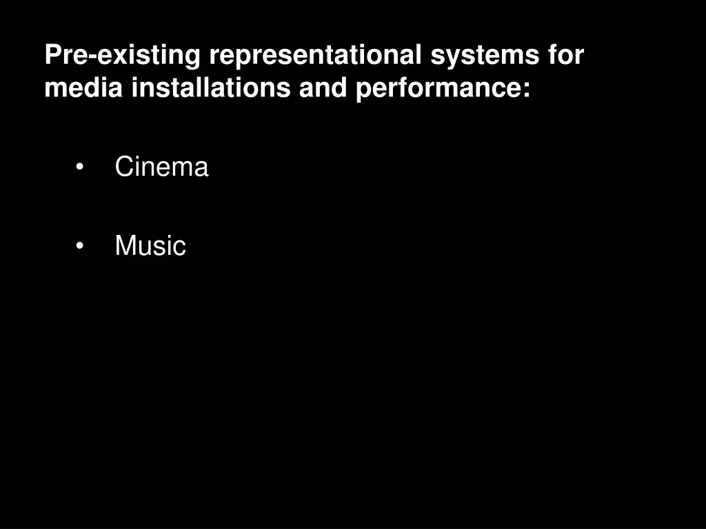 pre existing representational systems for media 2