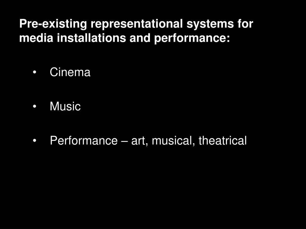 pre existing representational systems for media 3