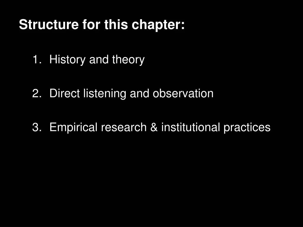 structure for this chapter 1
