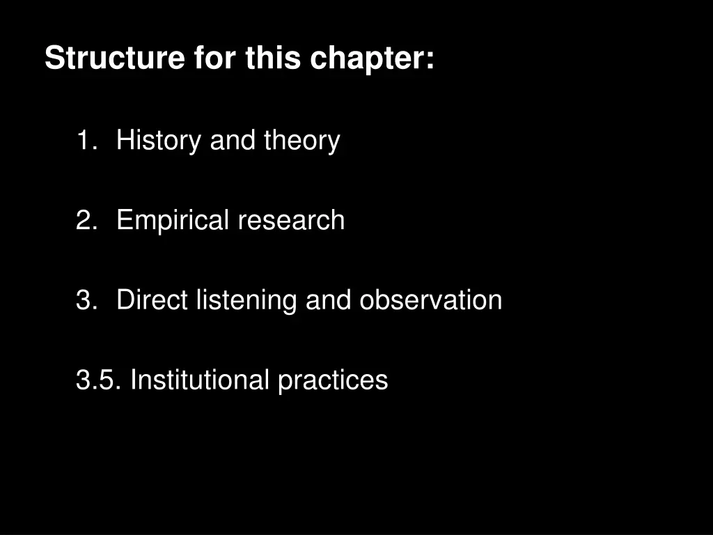 structure for this chapter