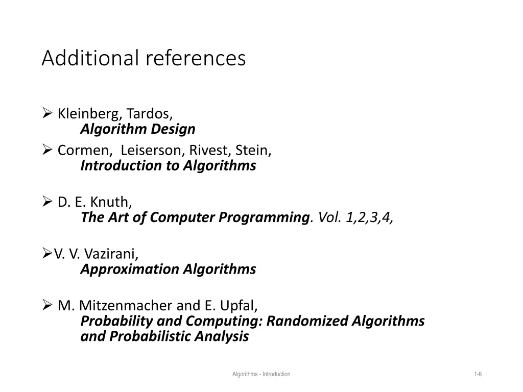 additional references