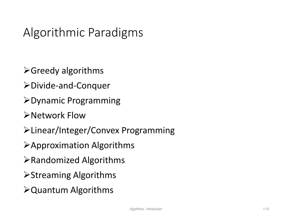 algorithmic paradigms