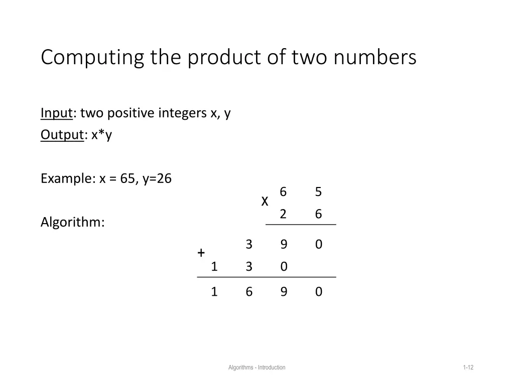 computing the product of two numbers