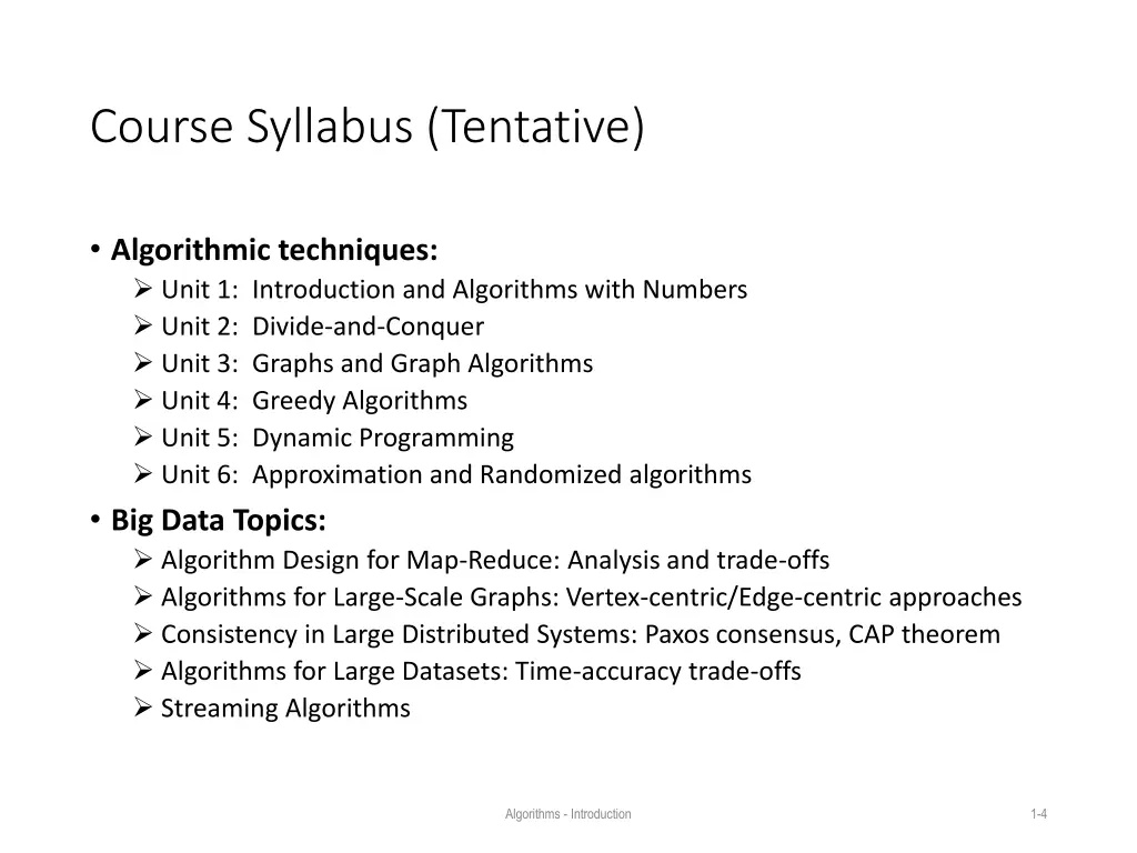 course syllabus tentative