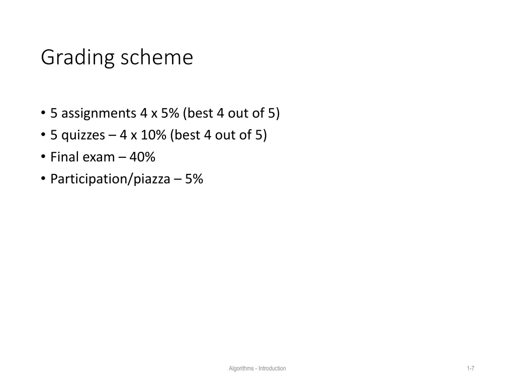 grading scheme