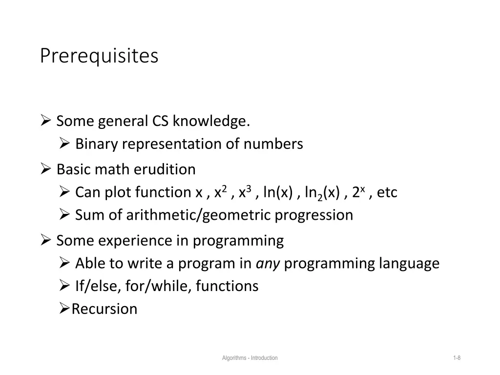 prerequisites
