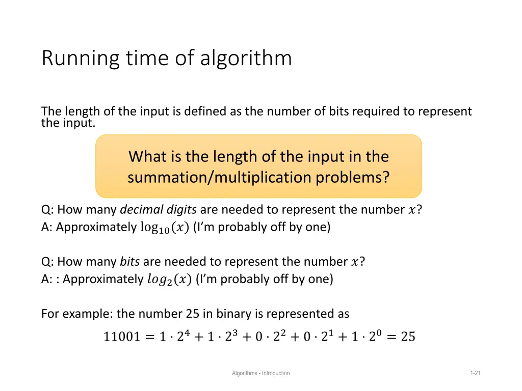 running time of algorithm 2