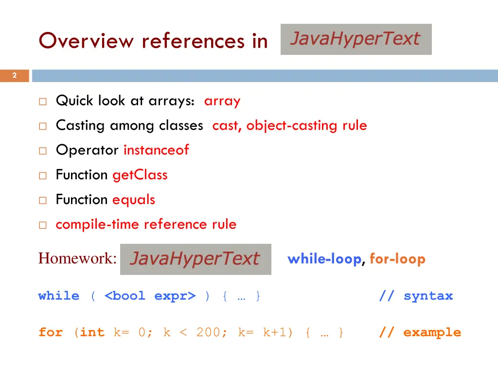 overview references in
