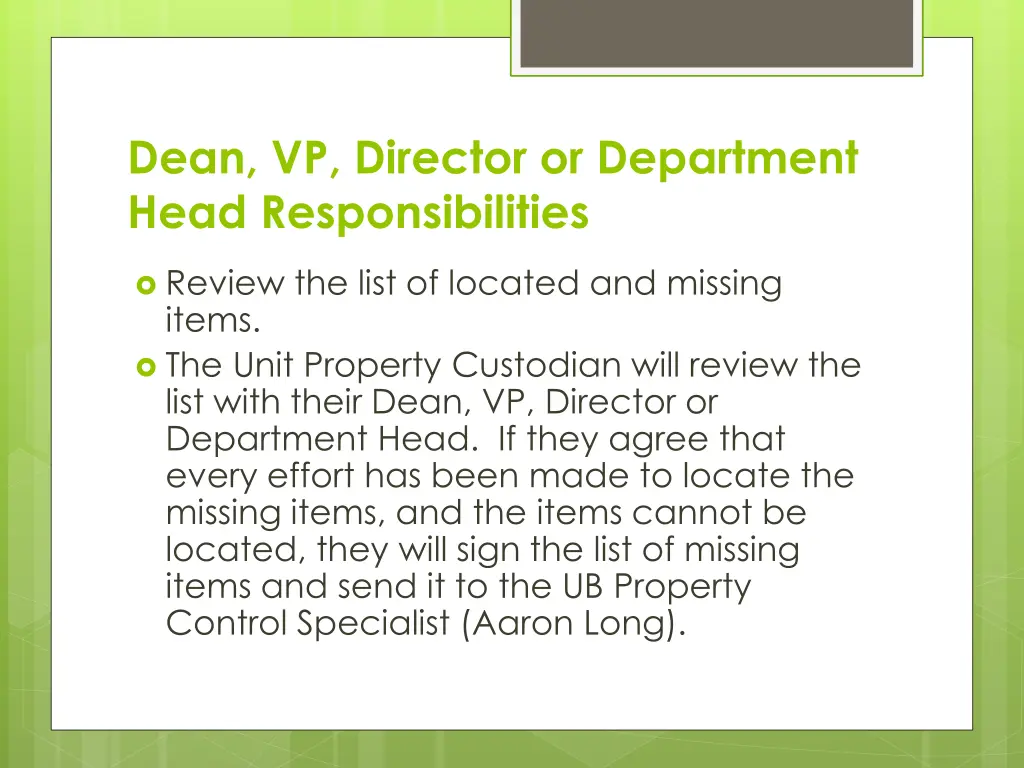 dean vp director or department head