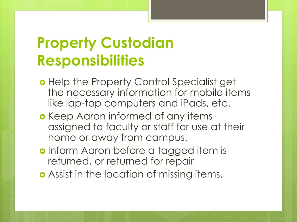 property custodian responsibilities 1
